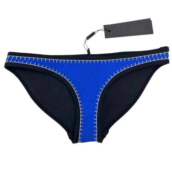 TRIANGL Neoprene bikini bottom in Blue/Black with white stitching Size X-Small - Picture 1 of 5